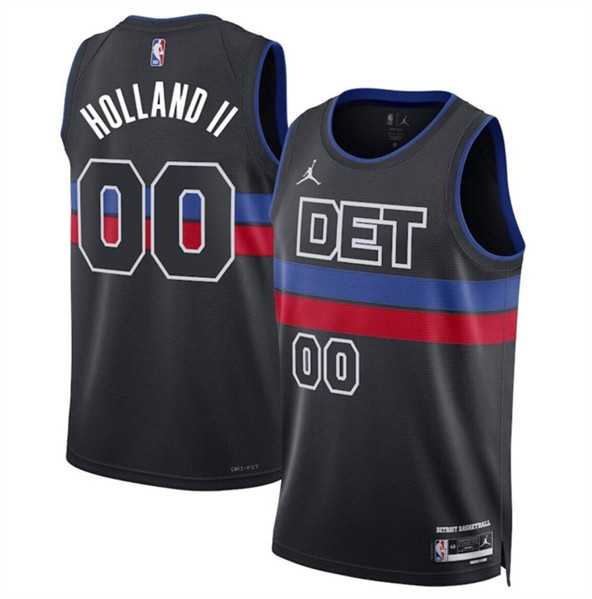 Mens Detroit Pistons #00 Ron Holland II Black 2024 Statement Edition Stitched Basketball Jersey Dzhi->->NBA Jersey